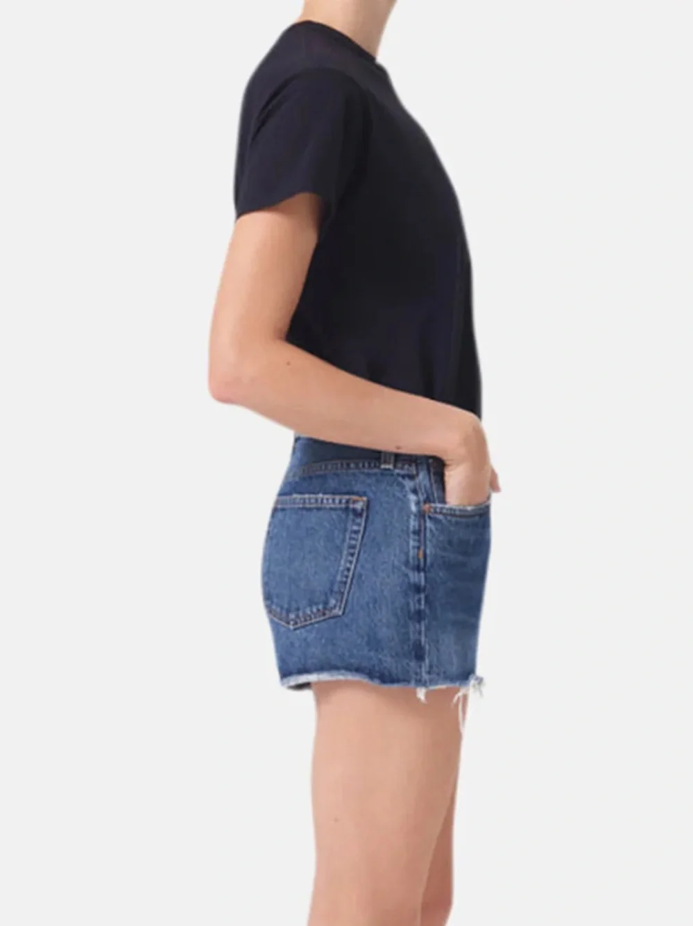 AGOLDE Parker Vintage Cutoff Denim Shorts in Caution